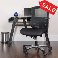 Flash Furniture BL-LB-8817-GG High Back Black Mesh Multifunction Executive Swivel Chair with Molded Foam Seat and Adjustable Arms 